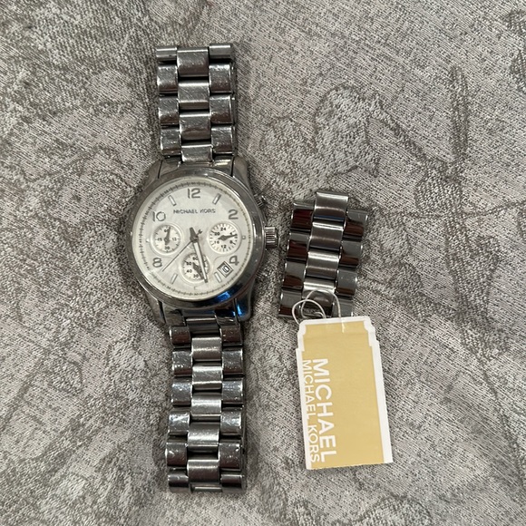 Accessories | Michael Kors Large Face Silver Watch | Poshmark
